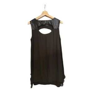 BCBGMaxAzria Black Sleeveless Cutout Cocktail Dress